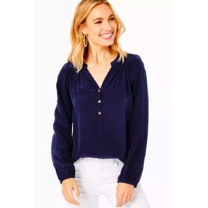 Lilly Pulitzer Navy Elsa Top